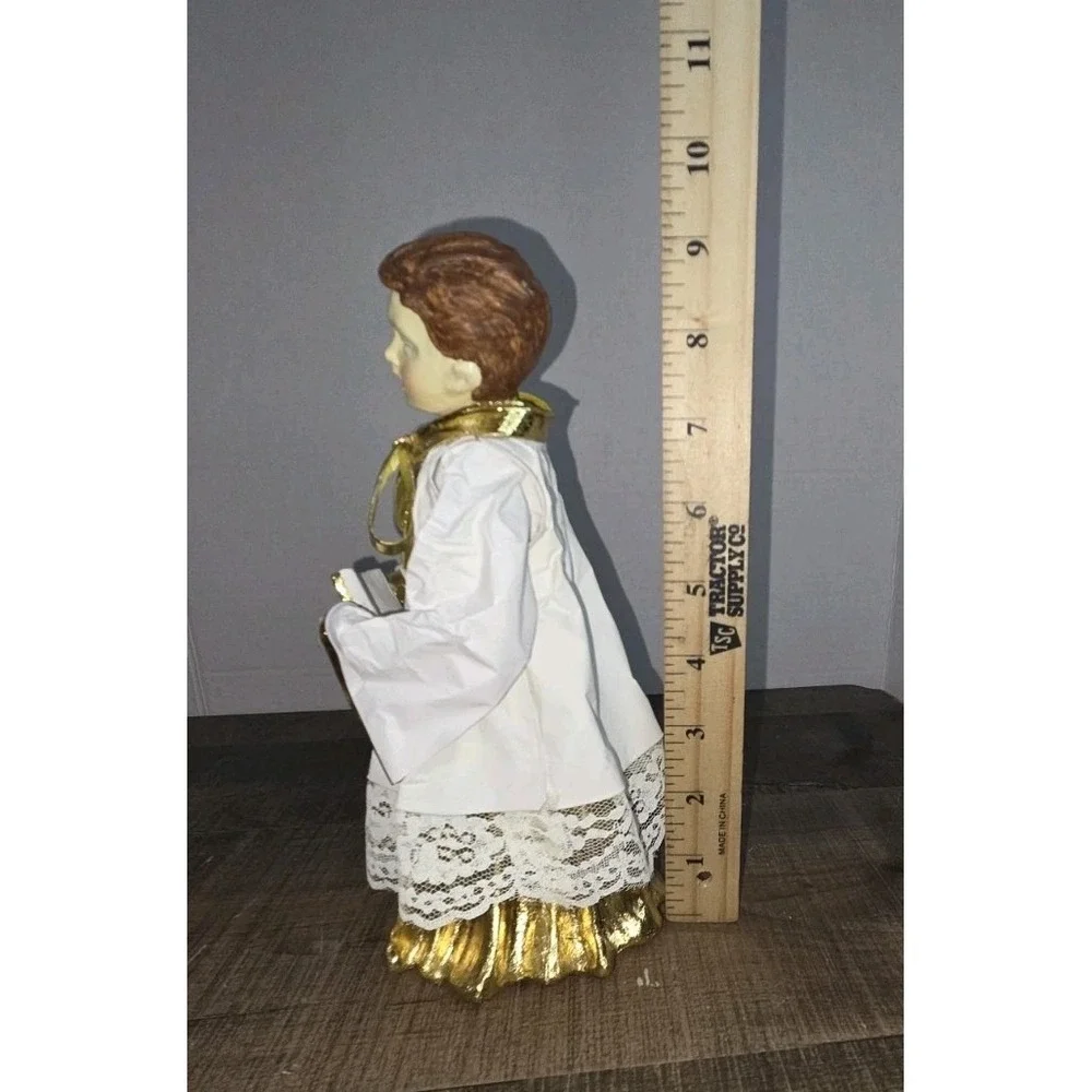 Vtg Dept 56 Papier Mache Choir Boy Figurine White Gold Songbook 1960s Christmas